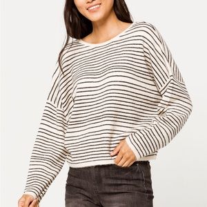 NWT Billabong To the Limits Reversible Striped Chunky Sweater